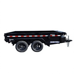 Petite remorque agricole hydraulique à essieu tandem 5x10 7K, dimensions de la benne 60 de large x 10 de long, capacité de charge totale de 7 000 lb avec moteur de pompe électrique - Product Image 1
