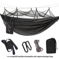 Hamac extra-large de style européen et américain, surdimensionné, long, en polyamide double, 300x200 cm, avec moustiquaire, 200 kg, pour le camping en plein air