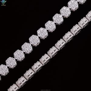 Diamond 925 Sterling Silver 10mm VVS <b>Moissanite</b> Diamonds Cuban Link Bracelet With GRA Certificate - Product Image 5