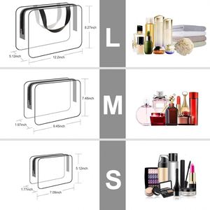 Clear PVC Cosmetic <b>Bag</b> Set 6pcs Waterproof <b>for</b> <b>Toiletry</b> Makeup <b>Bags</b> with Zipper Portable Handle <b>for</b> Women <b>Men</b> Kids Gift - Product Image 2