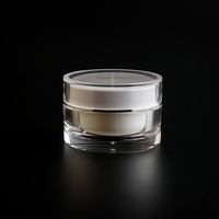 Pot à crème à deux compartiments fabriqué en usine, pots d'emballage pour crème cosmétique, pot cosmétique en plastique avec couvercle