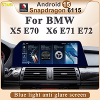 STWEI Android 15 Pantalla Antideslumbrante con Luz Azul, Cámara de Reversa, CarPlay Inalámbrico y Android Auto para BMW X5 E70/X6 E71