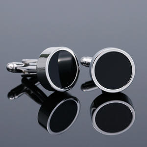 Boutons de manchette ronds en cuivre noir de haute qualité, boutons de manchette pour hommes - Product Image 3