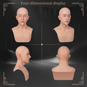 OEM/ODM Máscara de silicona con forma de pecho Última propiedad de Halloween Cabeza completa Barehead Young Man Headgear Cosplay Máscara de cabeza de silicona - Product Image 2