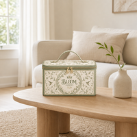 Étui de transport pour jeu de Mahjong, sac de rangement portable à fermeture éclair pour tuiles florales vintage, idéal pour les voyages et les soirées de jeu