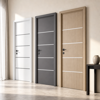 Porte intérieure en bois massif couleur noyer, porte de chambre à coucher, finition imperméable, moderne, pour appartement, maison, bureau