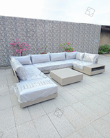 Ensemble de salon et table basse en aluminium pour jardin, design contemporain durable Sigma