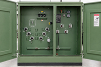 Transformateur de distribution commercial 1500 kVA sur socle, de type compartimenté rempli de liquide, pour machine de minage de crypto-monnaies Bictoin