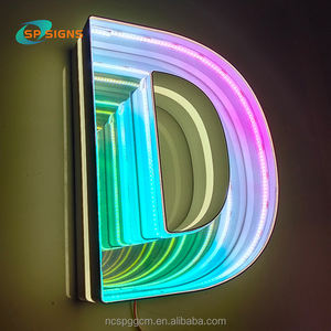 SP กระจกอินฟินิตี้กำหนดได้เอง3D ตัวอักษรป้ายสัญลักษณ์นีออนที่สะดุดตาตัวอักษร LED ช่อง LED บาร์คลับสัญลักษณ์ทางธุรกิจกลางแจ้งนำตัวอักษร - Product Image 4