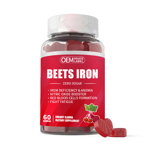 Barbabietole Private Label Gummies di ferro per il supporto energetico integratori senza zucchero vitamine vegane per adulti e donne incinte - Product Image 1
