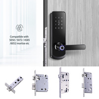 Cerradura Electrónica Digital Inteligente Biométrica de Seguridad Tuya Wifi de Aluminio con Huella Dactilar y Almacenamiento en la Nube para Madera/Acero, Seguridad Grado C