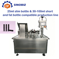 Línea de Producción Compatible con Botellas Delgadas de 25 ml y Botellas Cortas y Anchas de 30-100 ml