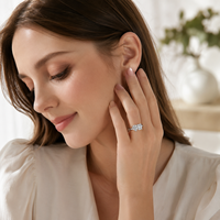 Bague d'anniversaire de haute qualité en argent sterling 925 avec deux pierres de 3,5 carats, taille poire et émeraude
