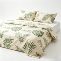 Parure de lit en microfibre de polyester, drap-housse, housse de couette, taies d'oreiller, vente en gros