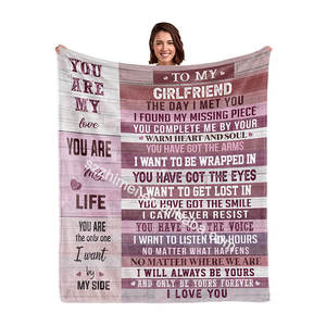 Venta caliente personalizado a <span class=keywords><strong>mi</strong></span> esposa marido hombre <span class=keywords><strong>novia</strong></span> carta patrón San Valentín regalo impreso manta de felpa - Product Image 6