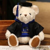 Ours en peluche de 25 cm de haute qualité, vente en gros d'usine, série d'ours en peluche de différents types avec foulards en soie