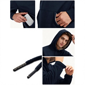 Sudadera con Capucha para Hombre, Forro Polar, Estilo Casual de Invierno, Corte Regular, 100% Algodón, Logotipo Frontal, Transpirable - Product Image 4