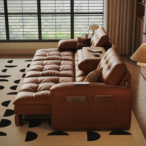 Sofá Eléctrico Moderno Guman 2026, Respaldo Alto, Cuero de Primera Calidad, con Reposacabezas Ajustable, Asiento Profundo y Función de Reposapiés Extensible - Product Image 3