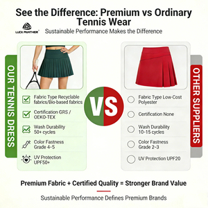 Completo sportivo Luckpanther a due pezzi con top corto e gonna a pantaloncino con spacchi, colori a contrasto, per pickleball e tennis, <span class=keywords><strong>da</strong></span> donna, per l'estate. - Product Image 3