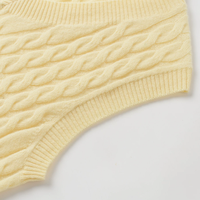 Gilet en cachemire pur à 100 % pour femme, tricoté en maille torsadée, sans manches, col en V, idéal pour la superposition