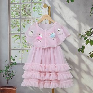 Abito con Bretelle e Sciarpa Outong Unisex per Bambine, Principessa delle Fate, Taglia Media e Piccola, con Stampa e Volant a Strati in Tulle W6053 - Product Image 5