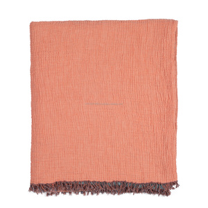 Extra grande manta 220x250 cm-x 87x98 pulgadas de fábrica arruga de lujo 100% algodón puro - Product Image 2