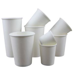 Vasos de Papel Desechables Blancos de Pared Simple de 8oz, 12oz, 16oz y 22oz para Bebidas Calientes/Frías, Café, Té, Uso en Fiestas, Venta al Por Mayor - Product Image 3