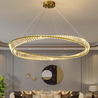 Lámpara Colgante de Cristal de Lujo Nórdico Dorado, Luz LED para Sala de Estar, Dormitorio, Diseño Creativo, Arte para el Hogar, Restaurante