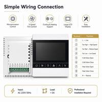 Termostato Inteligente WiFi para Fan Coil, Termostato Digital LCD, Controlador de Temperatura Modbus RS485 BACnet, Termostato de Habitación, Bomba de Calor HVAC