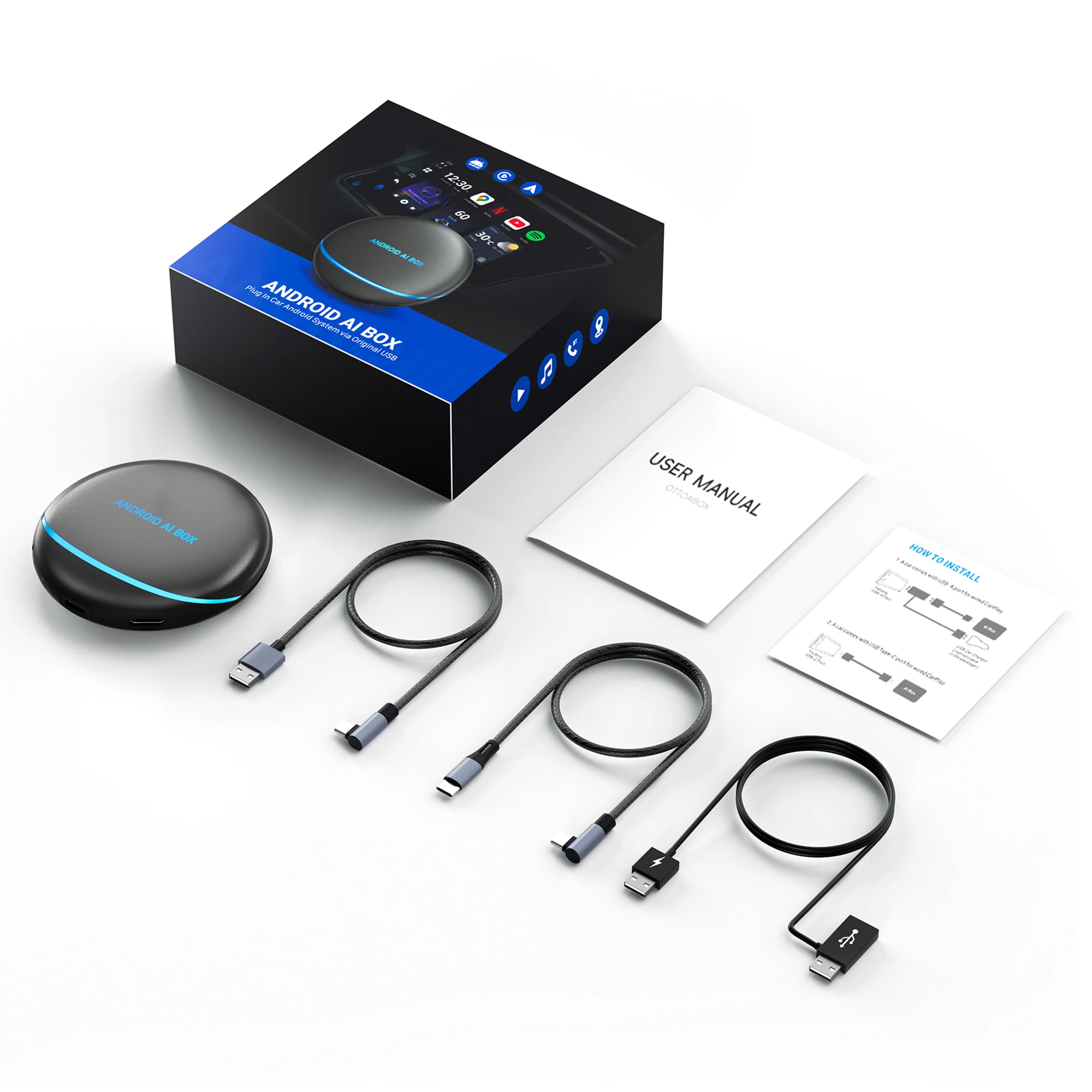 Ottocast PCS47 - High End Quality Car Dongle with Android 12