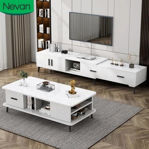 Meubles de salon, <span class=keywords><strong>table</strong></span> <span class=keywords><strong>basse</strong></span> moderne en bois blanc, or <span class=keywords><strong>et</strong></span> gris, design élégant, rangement, <span class=keywords><strong>table</strong></span> <span class=keywords><strong>basse</strong></span> éléphant, ensemble TV - Product Image 1