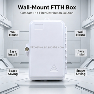 กล่องกระจายไฟเบอร์ FTTH แบบ 1 เข้า 4 ออก พร้อมอะแดปเตอร์ SC/UPC และตัวแยก PLC ติดตั้งไว้ล่วงหน้า กล่องปลายทางออปติคอลกันน้ำ ABS สำหรับ FTTH - Product Image 3