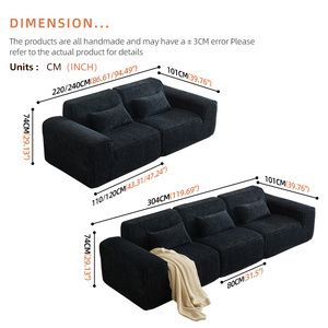 โซฟาผ้าแบบแยกส่วน 3 ที่นั่ง รูปตัว L บีบอัดสุญญากาศ สำหรับห้องนั่งเล่น - Product Image 4