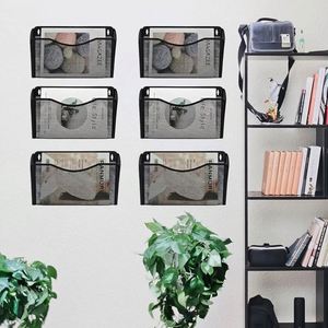 Wall Mounted Detachable 3 Tiers Hanging <b>File</b> Organizer Metal Mesh Magazine <b>Document</b> Holder With Screws - Product Image 3
