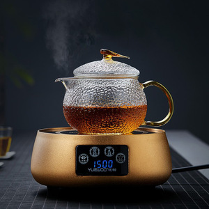 Tetera de vidrio martillado con tapa, resistente al calor, juego de té Kung Fu de gran capacidad para estufa eléctrica de cerámica - Product Image 3