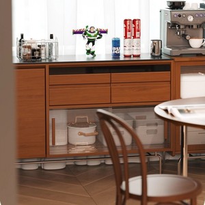 Nordic Vintage <b>Sideboard</b> Solid Wood Slab <b>Storage</b> Cabinet Japanese Style High End Tea Cabinet Desktop <b>Storage</b> - Product Image 2