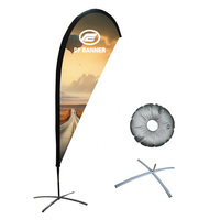 Drapeaux publicitaires personnalisés en forme de goutte d'eau, type Bali Bow Sail Swooper, pour la publicité de plage