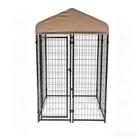 Enclos pour chien en acier 4x4x6 pieds avec couverture imperméable, robuste, pour extérieur, cage métallique, enclos d'exercice, vente en gros