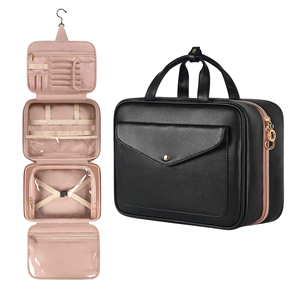 Large Capacity Travel Hanging Makeup Bag Spacious <b>Storage</b> for Cosmetics and <b>Toiletries</b> with Organized Compartments - Product Image 2