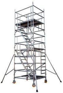 Échafaudage mobile robuste en X, acier galvanisé Q235 haute résistance, échafaudage à échelle pour projets - Product Image 2