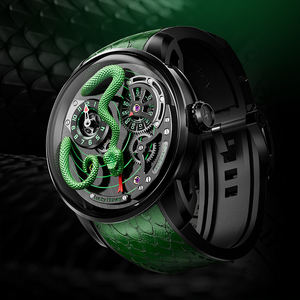 LUCKY HARVEY Master Craft series Green Snake mobile pair automatico luce notturna impermeabile <span class=keywords><strong>orologio</strong></span> meccanico da <span class=keywords><strong>uomo</strong></span> - Product Image 2