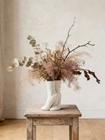 Vase en céramique artisanal créatif en forme de botte, design Wabi-Sabi, finition mate, décoration de table pour fleurs séchées, Jiangxi