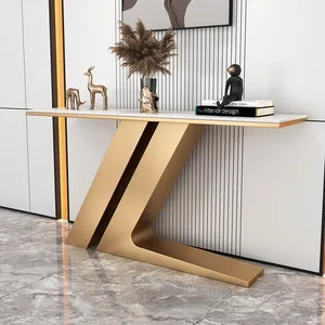 Mesa de Hall de Luxo Leve, Moderna e Simples, Mesa Muito Estreita, Armário Decorativo Minimalista Italiano com Placa de Rocha - Product Image 1