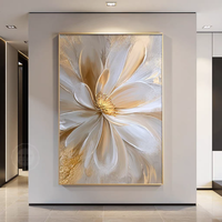 Peintures artistiques murales modernes personnalisées en gros, texture cuir floral, pour la décoration de la maison et du salon