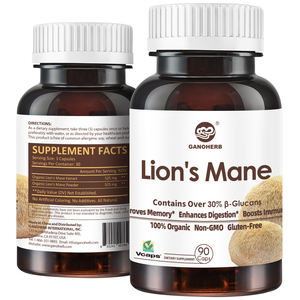GANOHERB Private Label OEM Bio-Löwen mähnen pilzex trakt Pulver Kräuter-Vegan-Kapseln zur kognitiven Unterstützung - Product Image 1