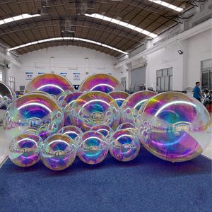 Şişme metalik topu küre dekoratif PVC büyük şişme ayna top balonlar büyük parlak dev şişme topları - Product Image 5