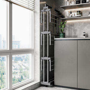 Portable Foldable Stainless Steel Four-Layer <strong>Clothing</strong> <strong>Drying</strong> Rack Home Use Standing Laundry Hanger <strong>Stand</strong> <strong>for</strong> Living Room - Product Image 3