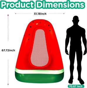 เก้าอี้ลอยน้ำเป่าลม PVC ลายแตงโม พร้อมตาข่ายสำหรับผู้ใหญ่ ใช้สำหรับพักผ่อนในน้ำช่วงฤดูร้อน - Product Image 6