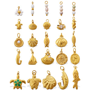 Dijes con temática oceánica, colgante con forma de animal de aleación de zinc para la fabricación de joyas, accesorio unisex - Product Image 5