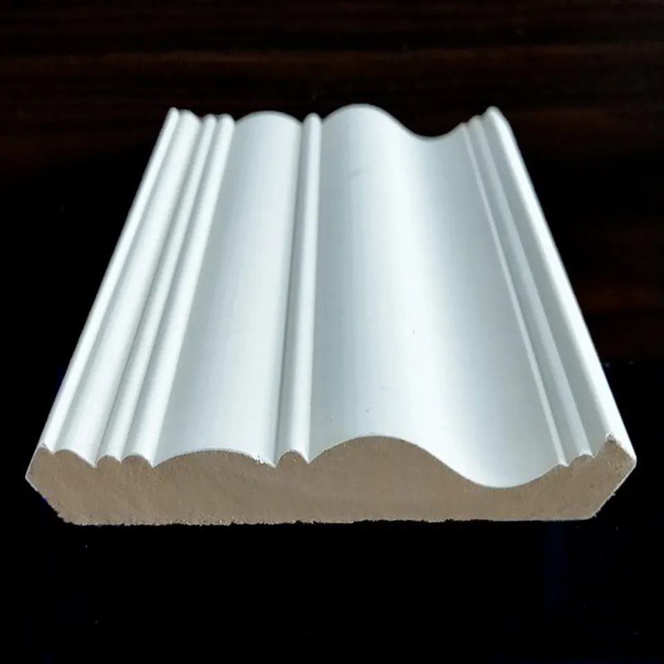 Interior Ceiling Materials MDF Board Gesso Primed Skirting Indoor Decoration White Crown Moulding for Ceiling Cornice Design